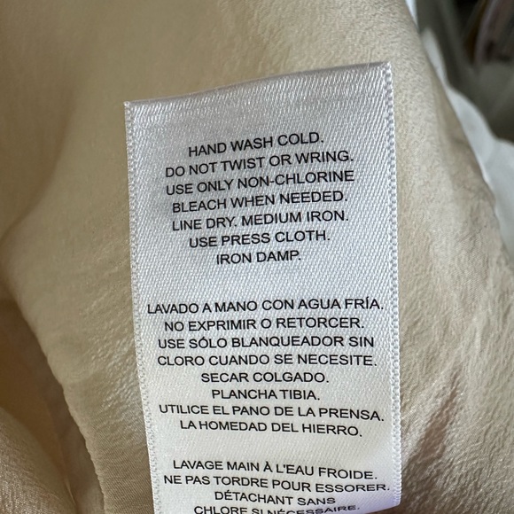 Habitual 100% Silk Shell Tank Beige Adjustable Straps Wrap Crop Back Size M - Picture 9 of 12